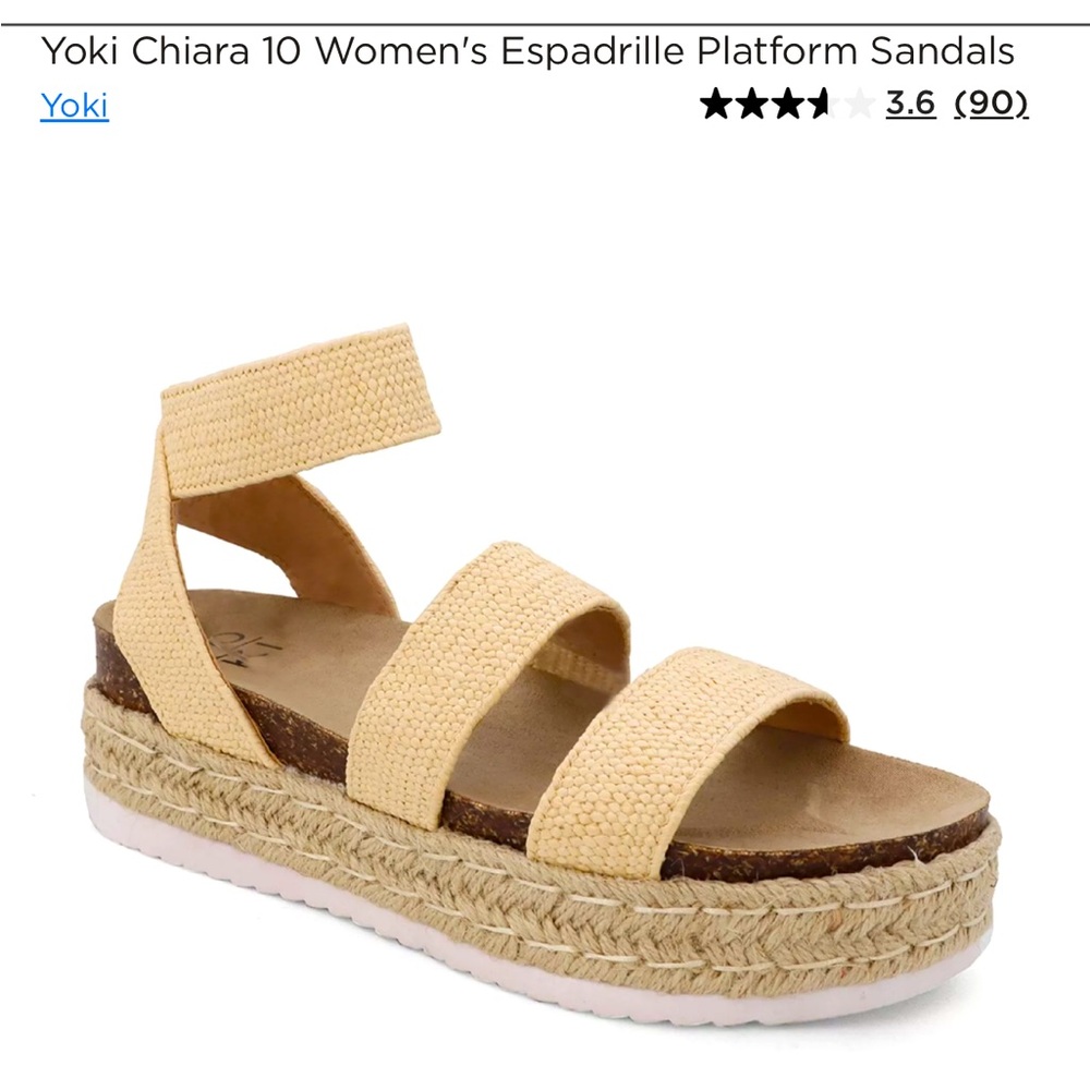 Yoki Beige Espadrille Platform Sandals